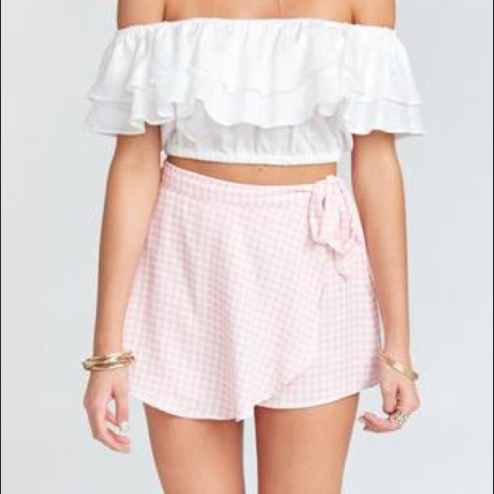 The great wrap shorts strawberry shortcake gingham